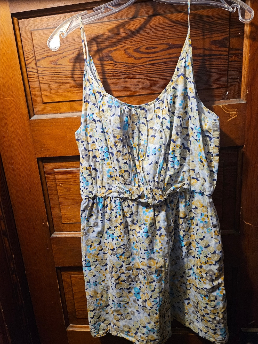 Y2K BCBGeneration 100% Cotton Floral Spaghetti-Strap Mini Sundress W/Pockets!